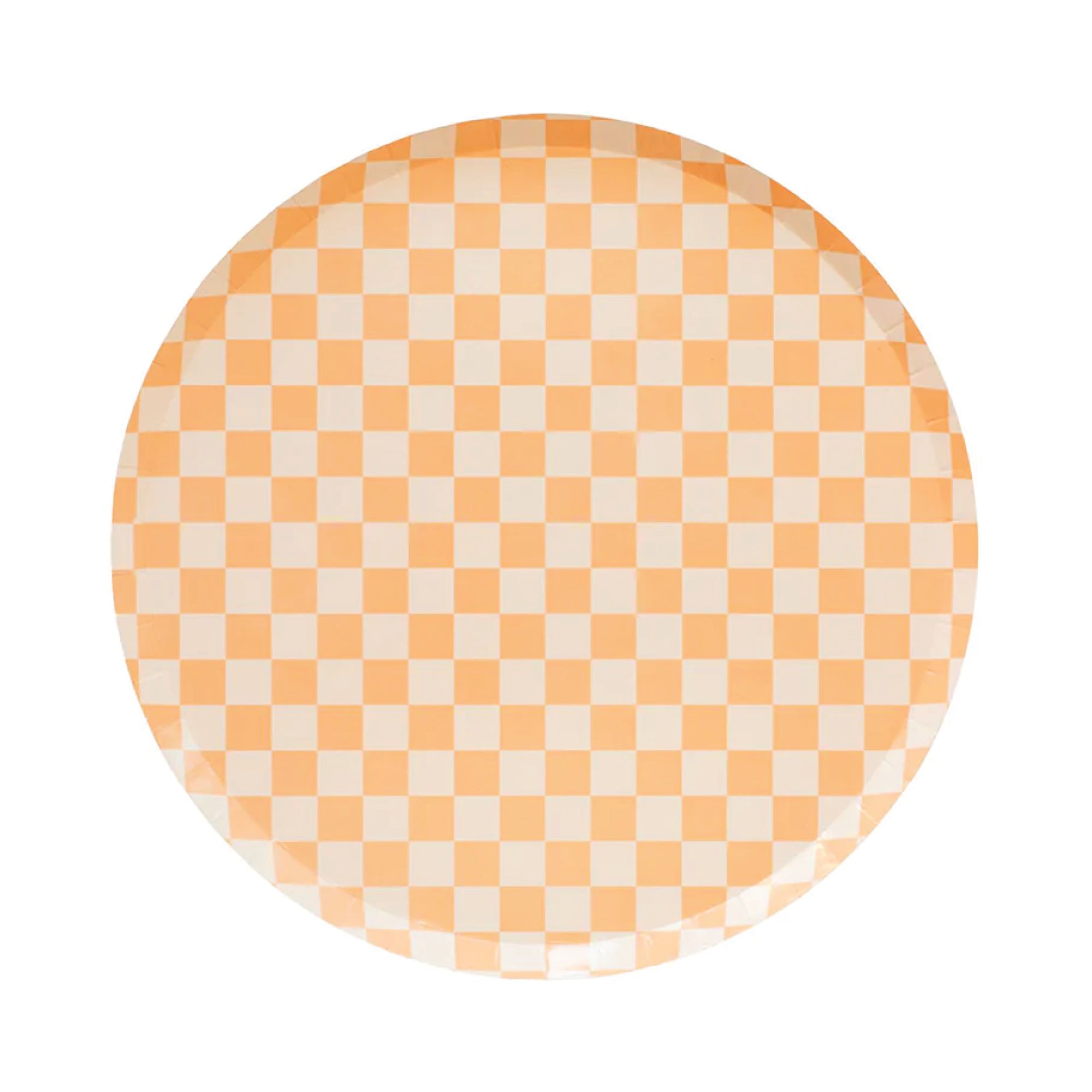 Peach & Cream Checkered Dessert Plates 8ct | The Party Darling