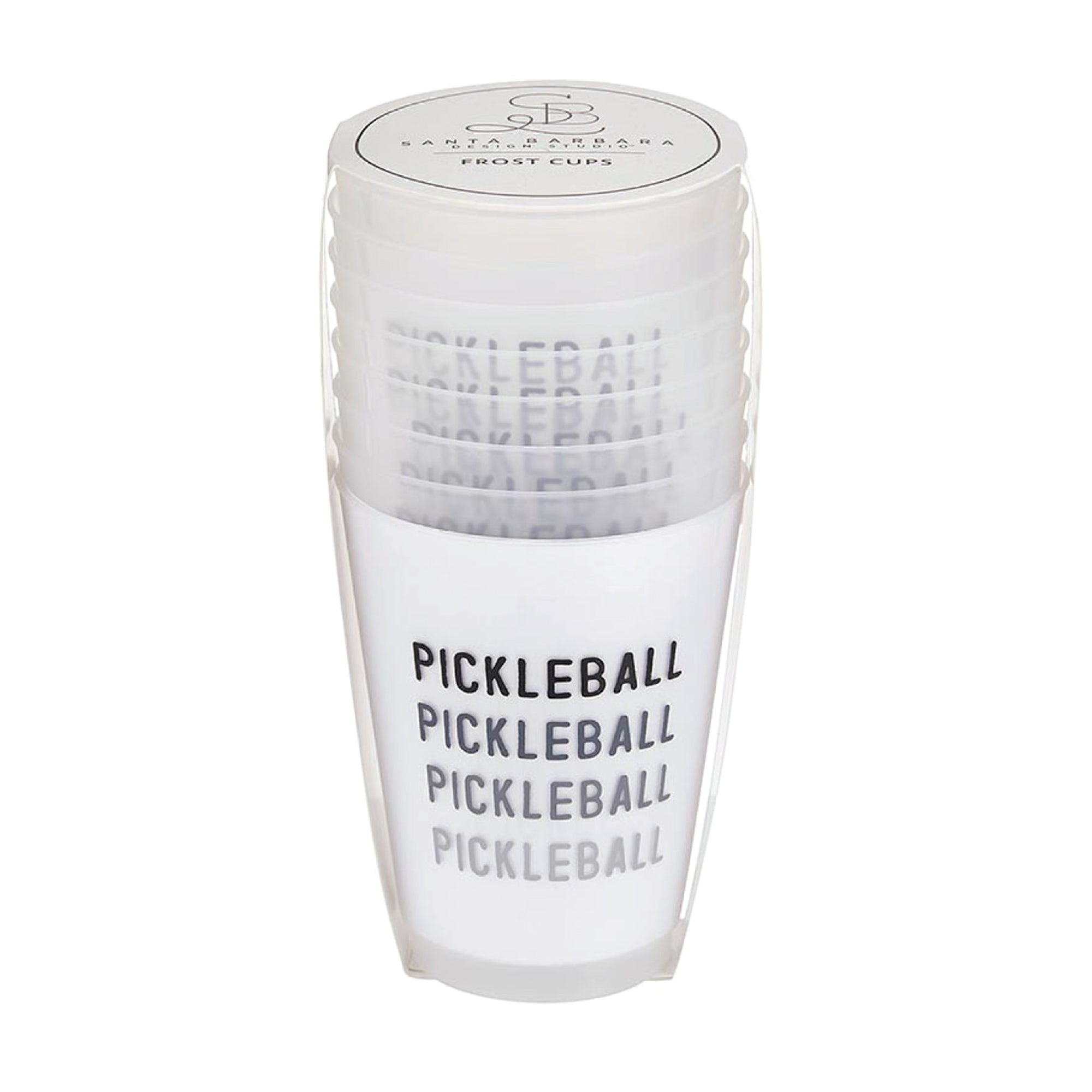 Pickleball Frosted Plastic Cups 8ct Packaged