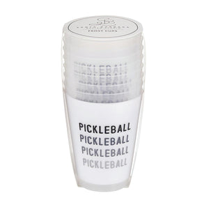 Pickleball Frosted Plastic Cups 8ct Packaged
