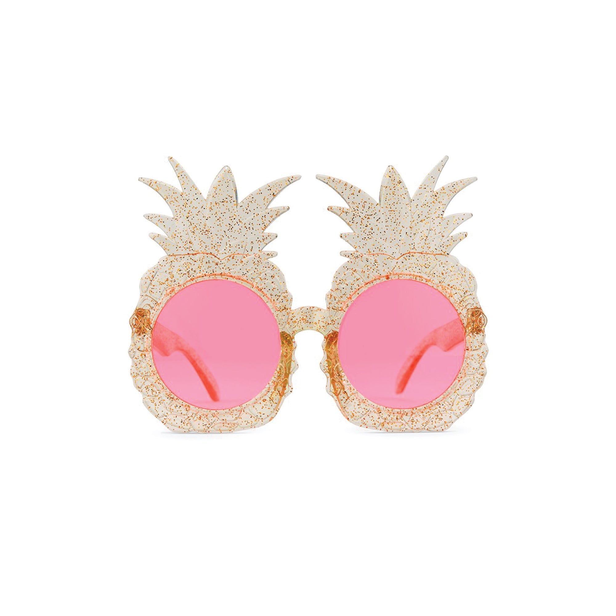 Gold Glitter Pineapple Plastic Sunglasses | The Party Darling