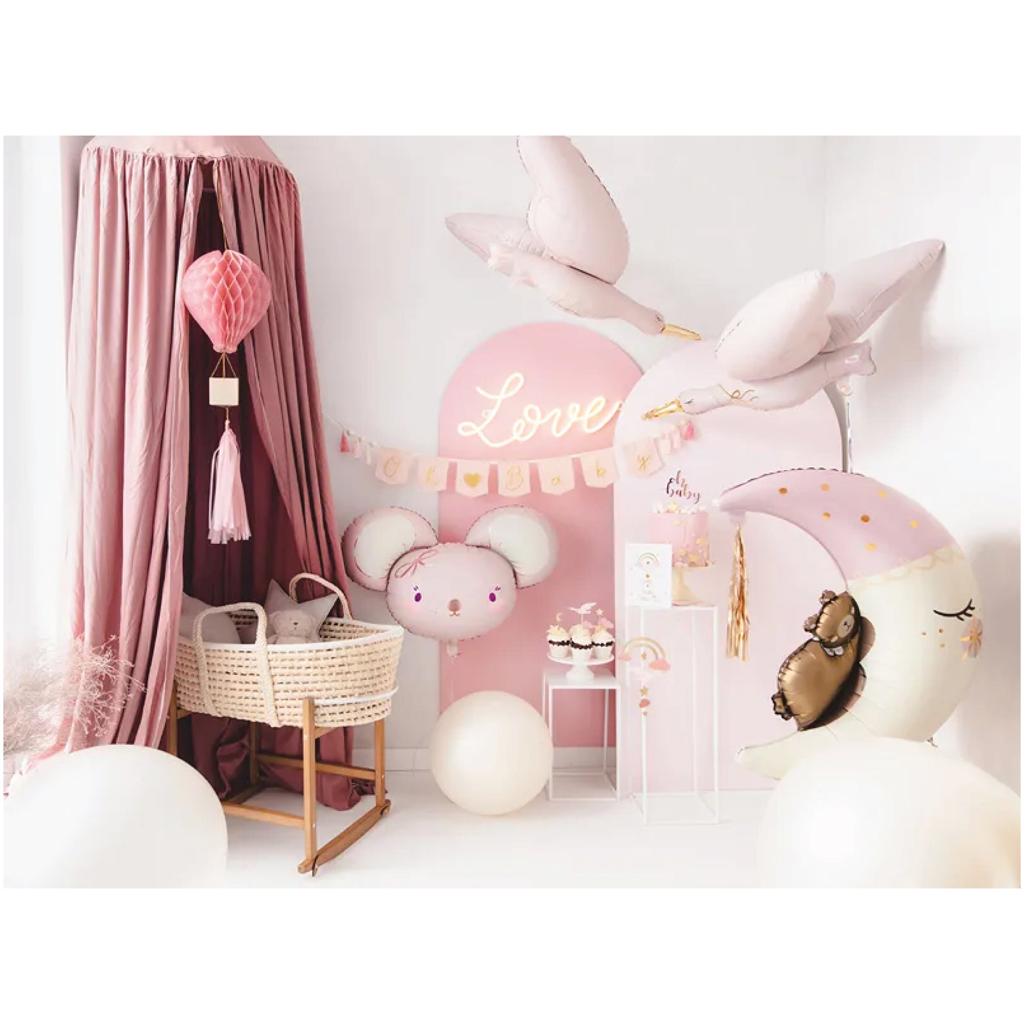 Pink Stork Balloon 39in | The Party Darling