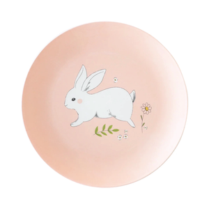 Pink Bunny Bamboo Plate