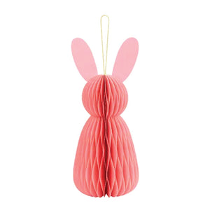 Pink Bunny Honeycomb Decoration 12in | The Party Darling