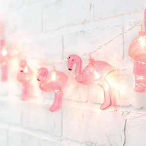 Pink Flamingo LED String Lights 6ft Lit Up