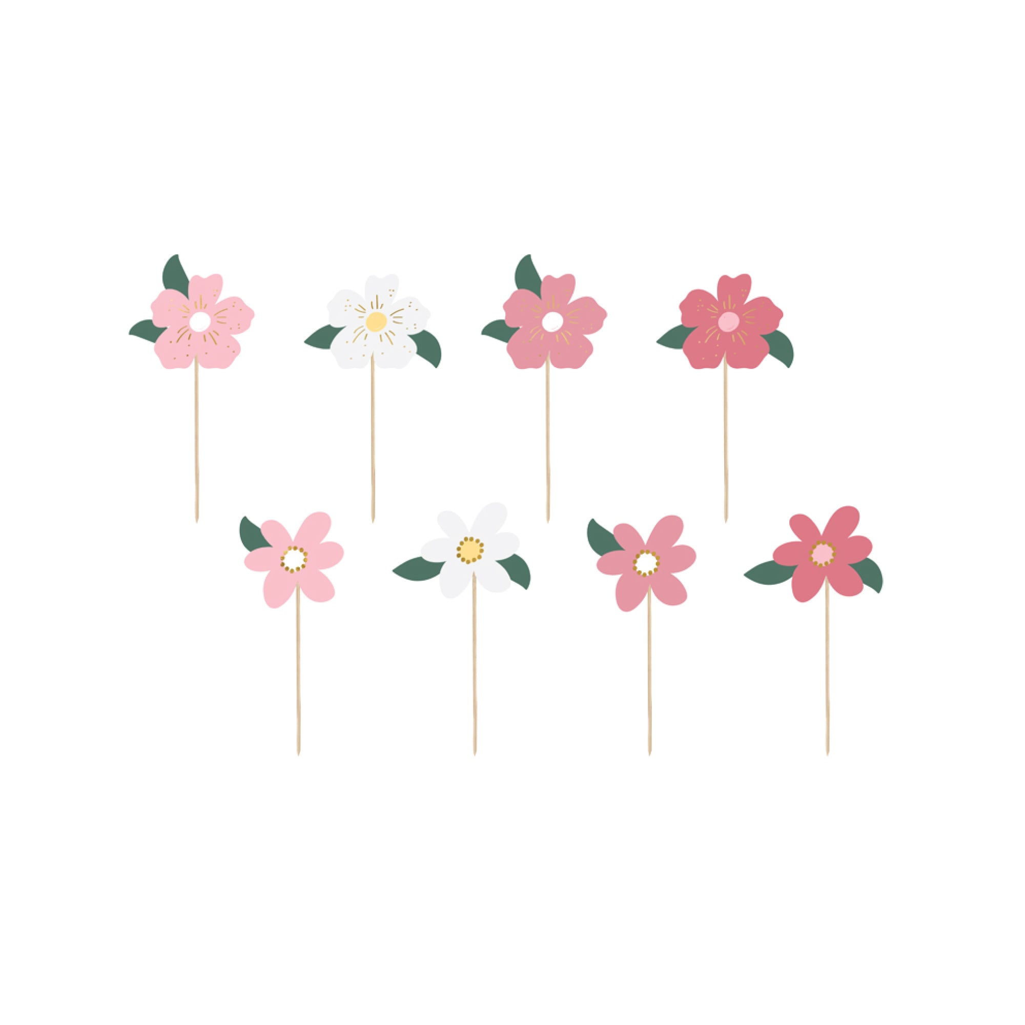 Pink Flower Cupcake Toppers 8ct | The Party Darling
