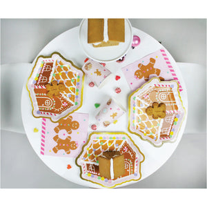 Pink Gingerbread House Dessert Napkins 24ct Table Set Up