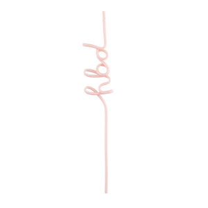 Pink Happy Birthday Plastic Word Straw | The Party Darling