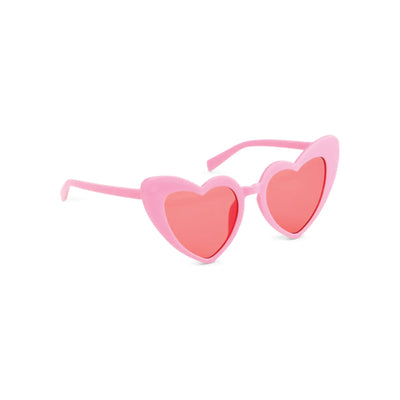 Pink Heart Plastic Sunglasses
