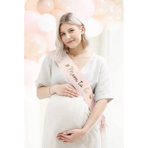 Pink Mommy To Be Belly Sash On Mom