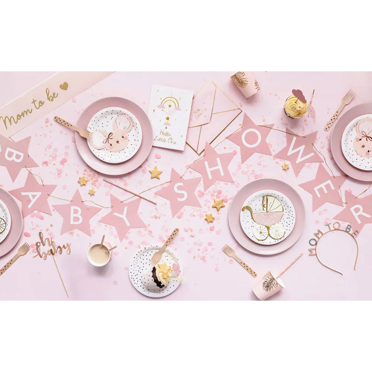Pink Mouse Dessert Napkins  Table Set Up