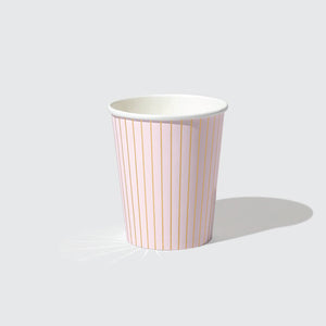 Pale Pink Pinstripe Cups 10pk