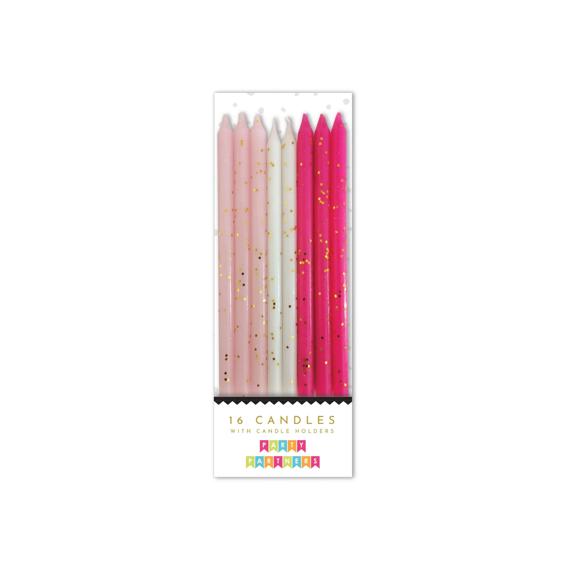 Pink Tones Glitter Birthday Candles 16ct The Party Darling