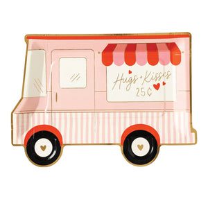 Pink Valentine's Day Truck Lunch Plates 8ct | The Party Darling