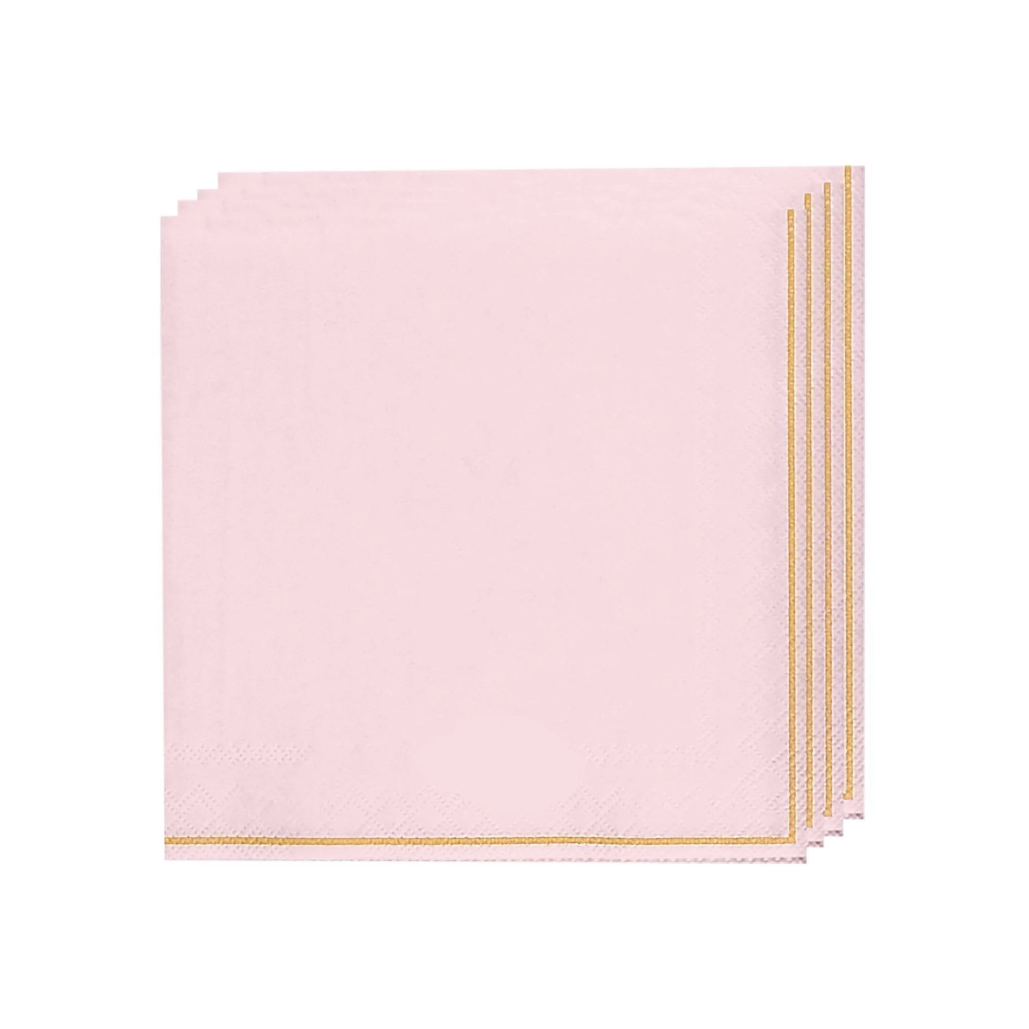 Pink with Gold Stripe Lunch Napkins 20ct | The Party Darling