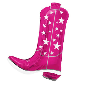 Pink Cowgirl Boot Foil Balloon 26in | The Party Darling