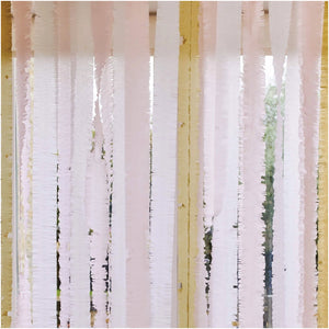 Pink, Gold & White Fringed Crepe Paper Streamer 3ct/ 13ft each Curtain