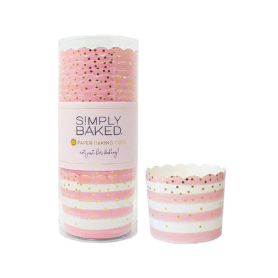 Pink and White Striped Confetti Food Cups 20ct