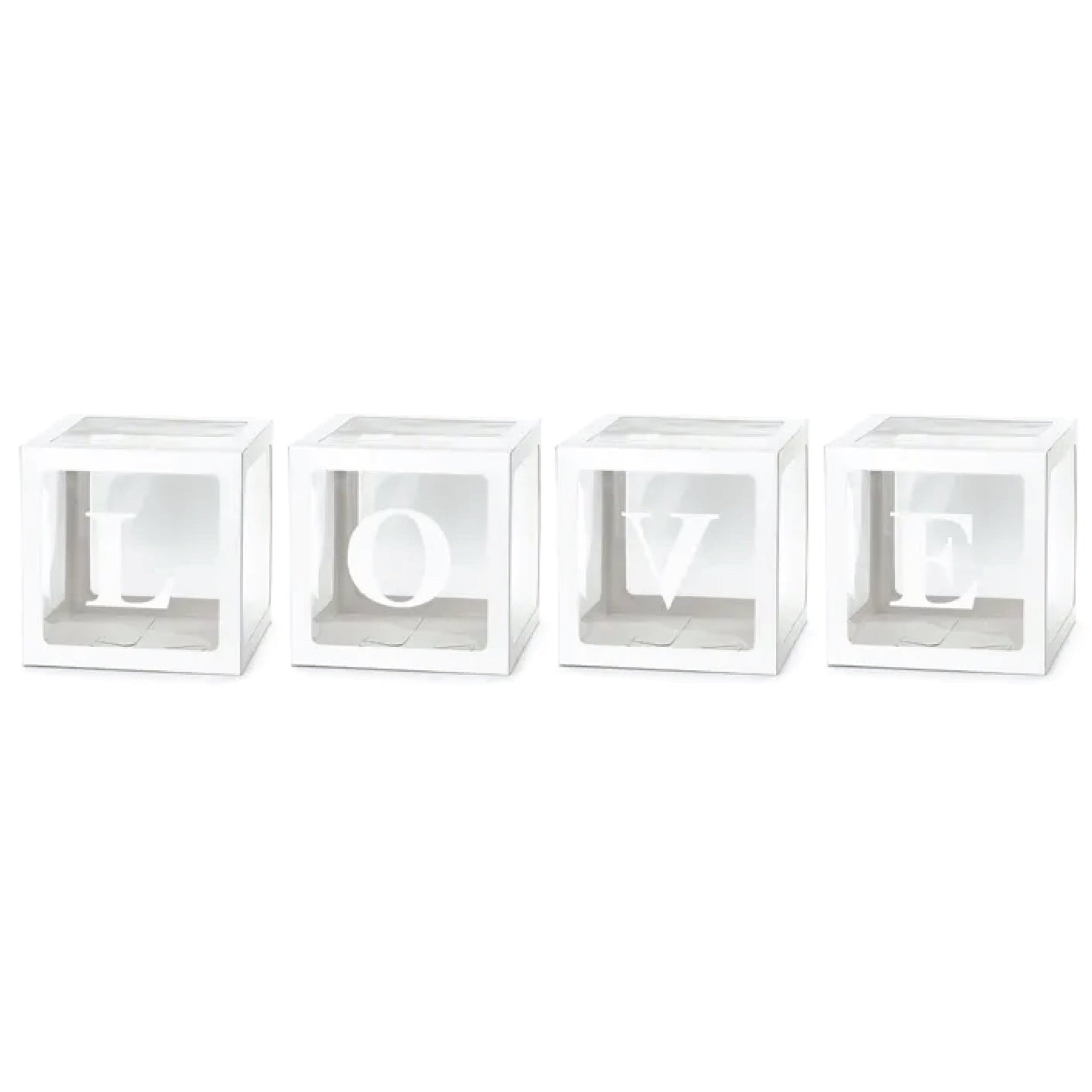 White Pop-Up Love Block Decorations 4ct | The Party Darling