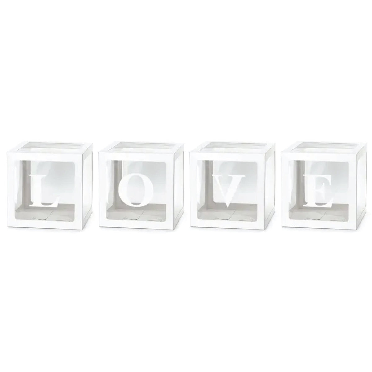 White Pop-Up Love Block Decorations 4ct