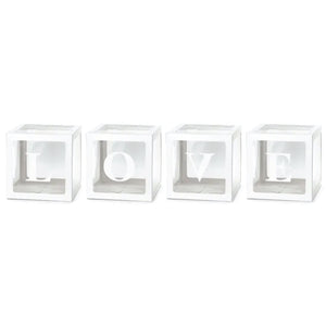 White Pop-Up Love Block Decorations 4ct | The Party Darling