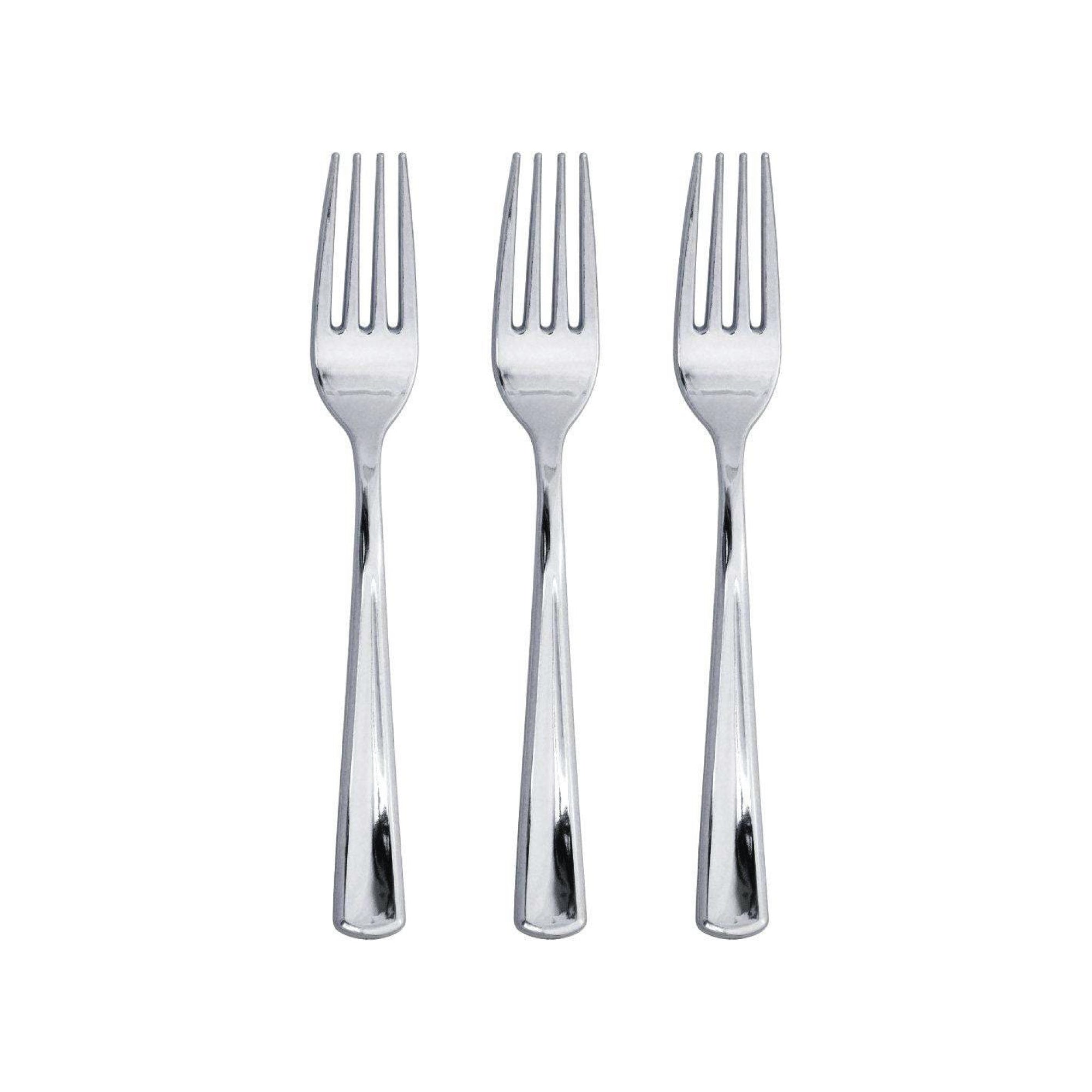 Silver Premium Plastic Forks Service for 24 | The Party Darling