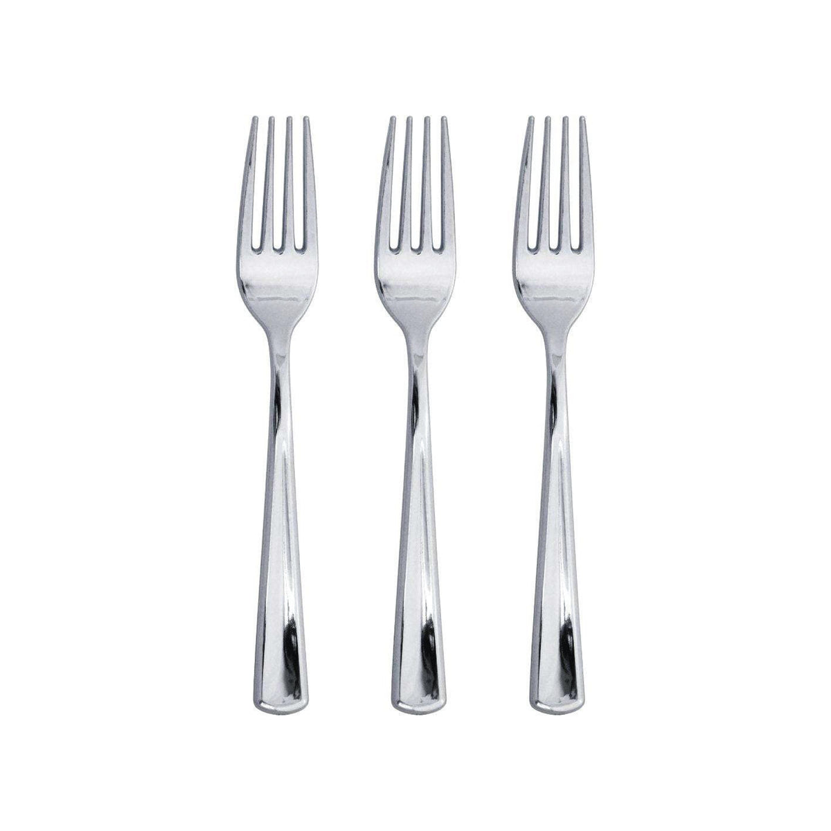 Silver Premium Plastic Forks Service for 24 | The Party Darling
