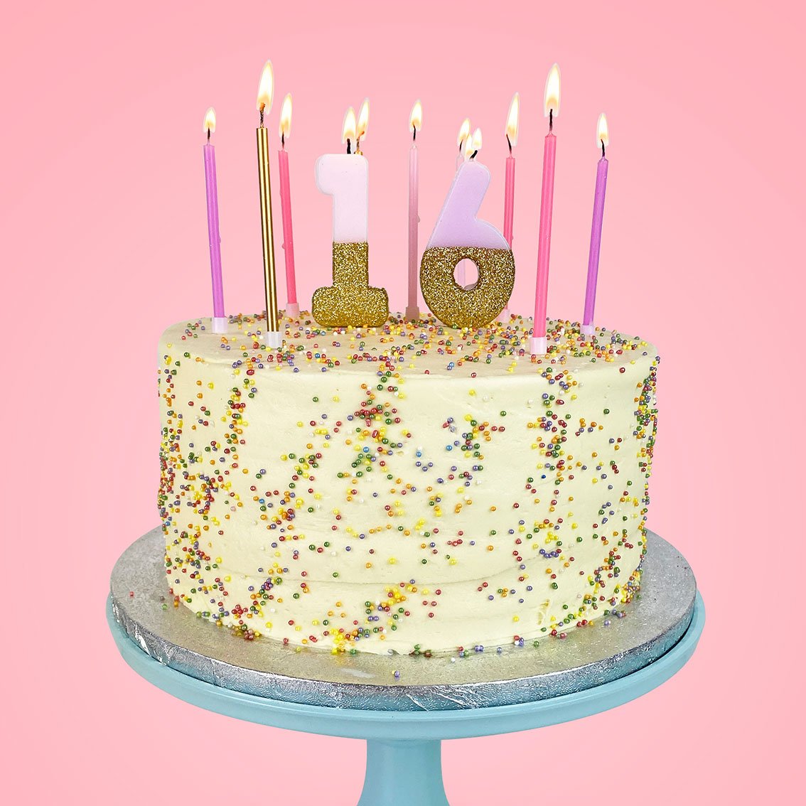 Assorted Pink Birthday Candles - The Party Darling