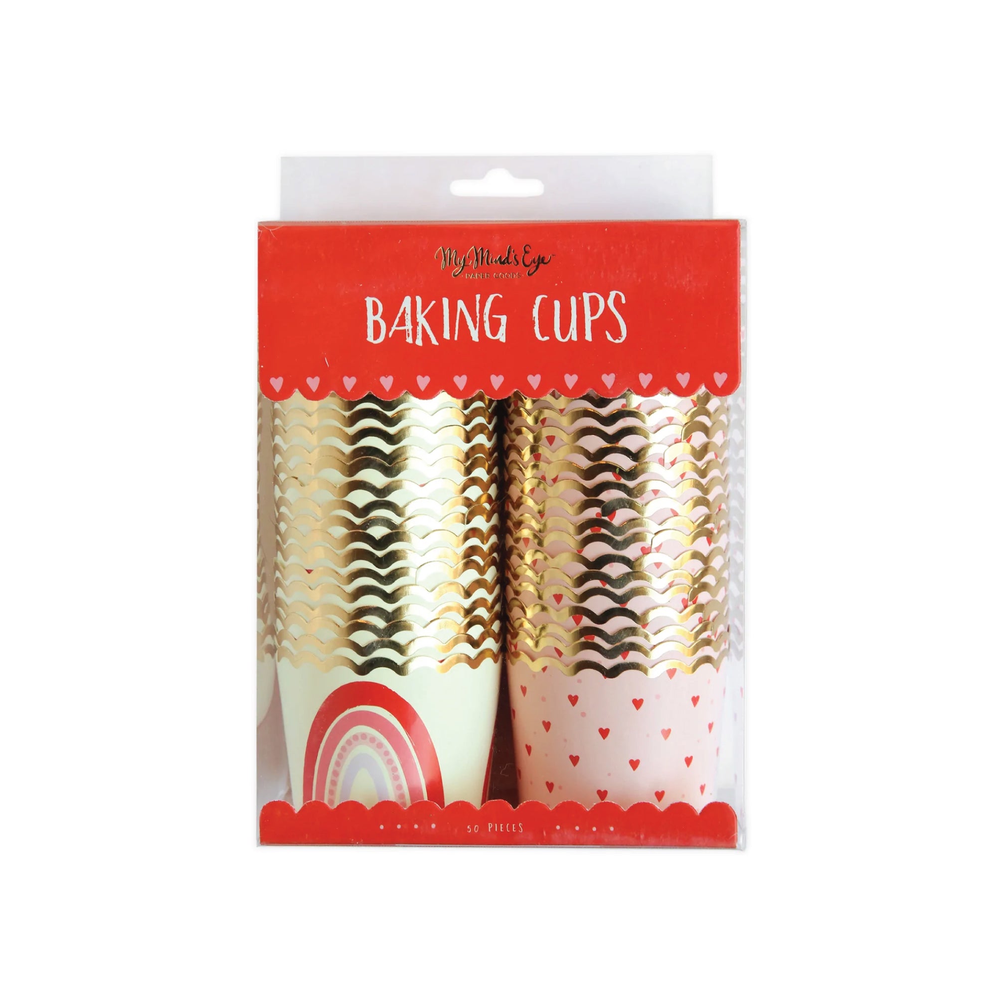 Rainbow Hearts Valentine's Day Baking Cups 50ct | The Party Darling