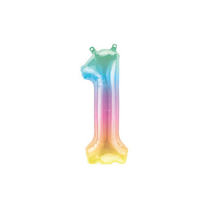 16" Rainbow Ombre Number Balloon 1 | The Party Darling