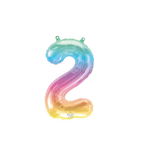 16" Rainbow Ombre Number Balloon 2 | The Party Darling