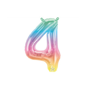 16" Rainbow Ombre Number Balloon 4 | The Party Darling