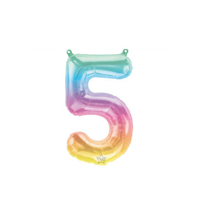 16" Rainbow Ombre Number Balloon 5 | The Party Darling