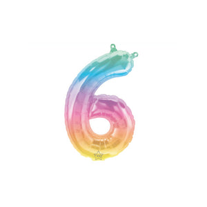 16" Rainbow Ombre Number Balloon 6 | The Party Darling