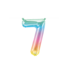 16" Rainbow Ombre Number Balloon 7 | The Party Darling