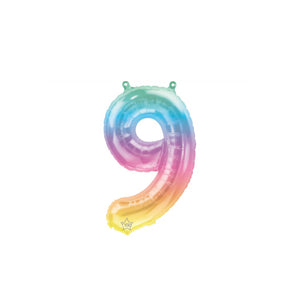 16" Rainbow Ombre Number Balloon 9 | The Party Darling