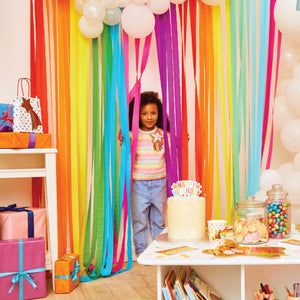 Rainbow Party Streamers 6ct Displayed