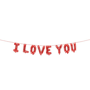 Air-Filled Red I Love You Letter Balloon Banner 7ft | The Party Darling