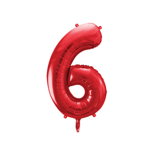 34in Red Number Balloon 6 | The Party Darling
