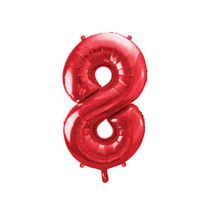 34in Red Number Balloon 8 | The Party Darling
