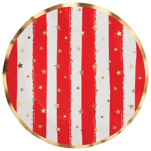 Red Stars & Stripes Patriotic Dinner Plate 8ct | The Party Darling