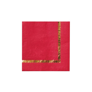 Red & Gold Brushstroke Dessert Napkins 25ct | The Party Darling