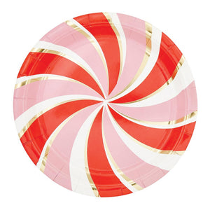 Red & Pink Christmas Candy Swirl Lunch Plates 12ct | The Party Darling