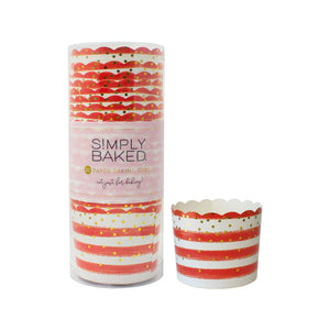 Red and White Striped Confetti Food Cups 20ct | The Party Darling