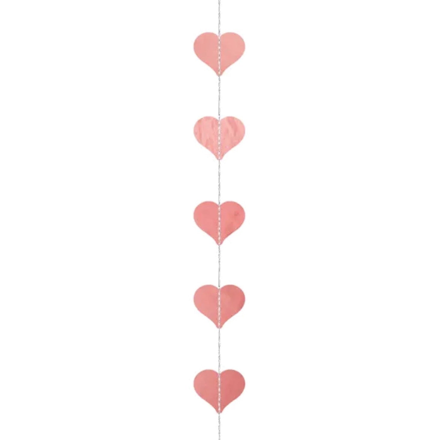 Rose Gold Hearts Vertical String Garland 10ft | The Party Darling