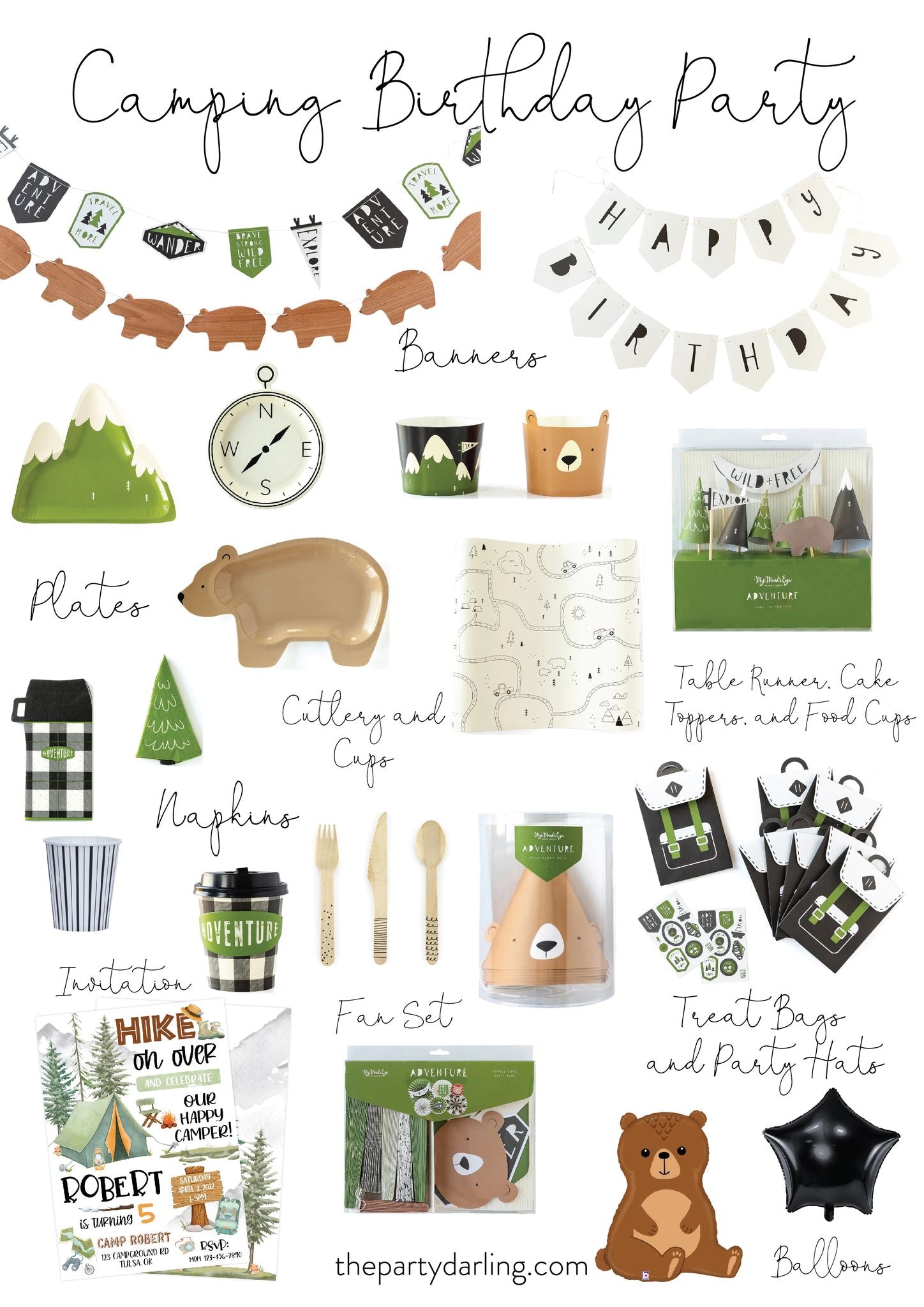 Happy Camper Paper Table Runner | The Party Darling