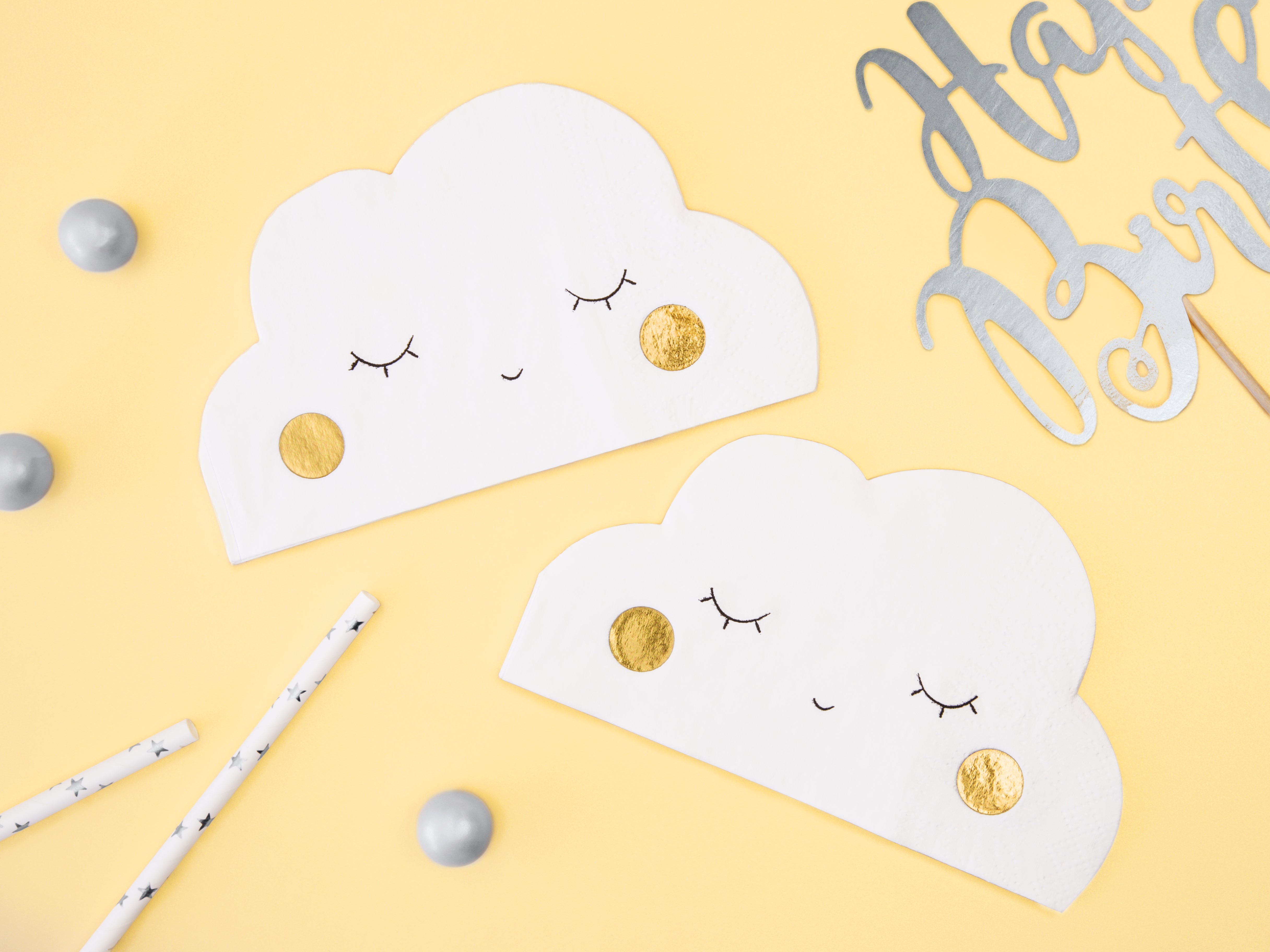 happy cloud napkins for birthday