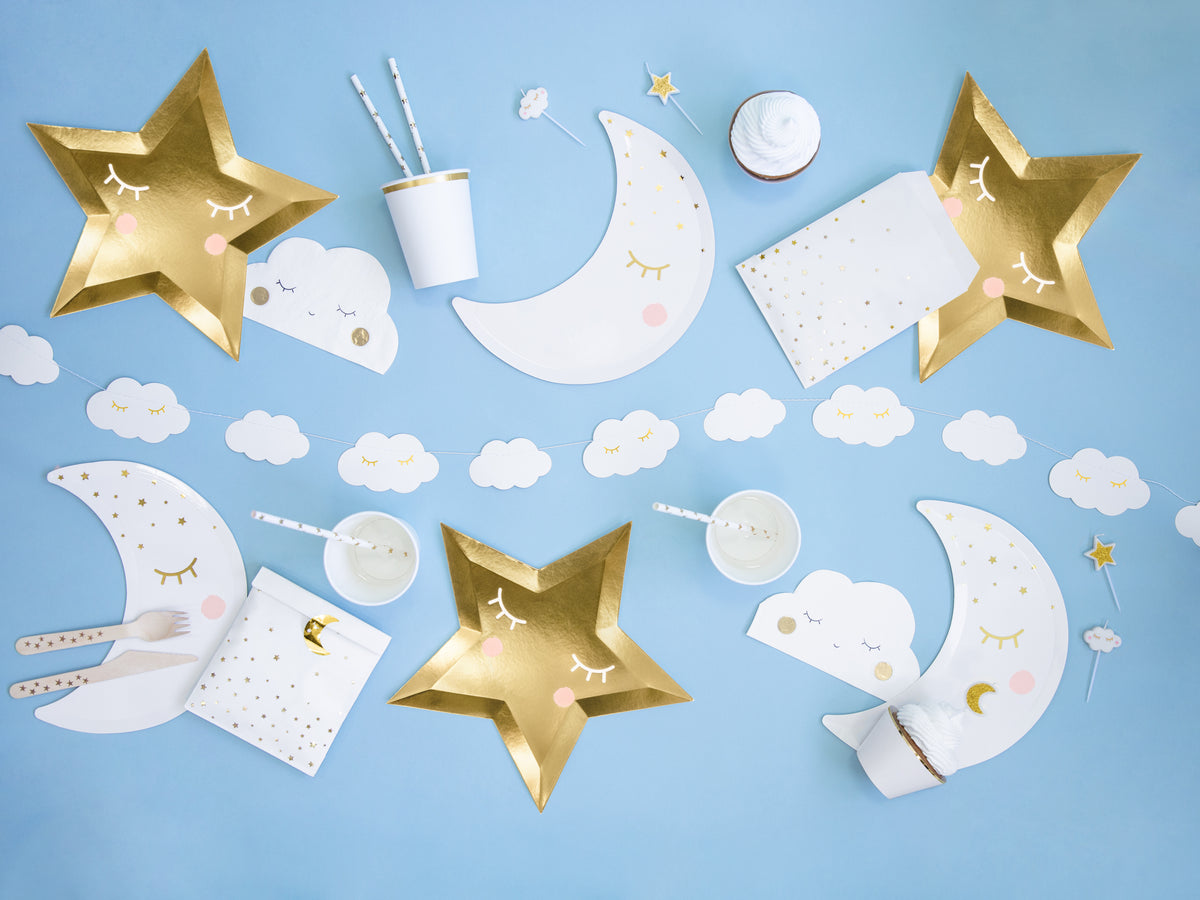 happy cloud napkins flat lay