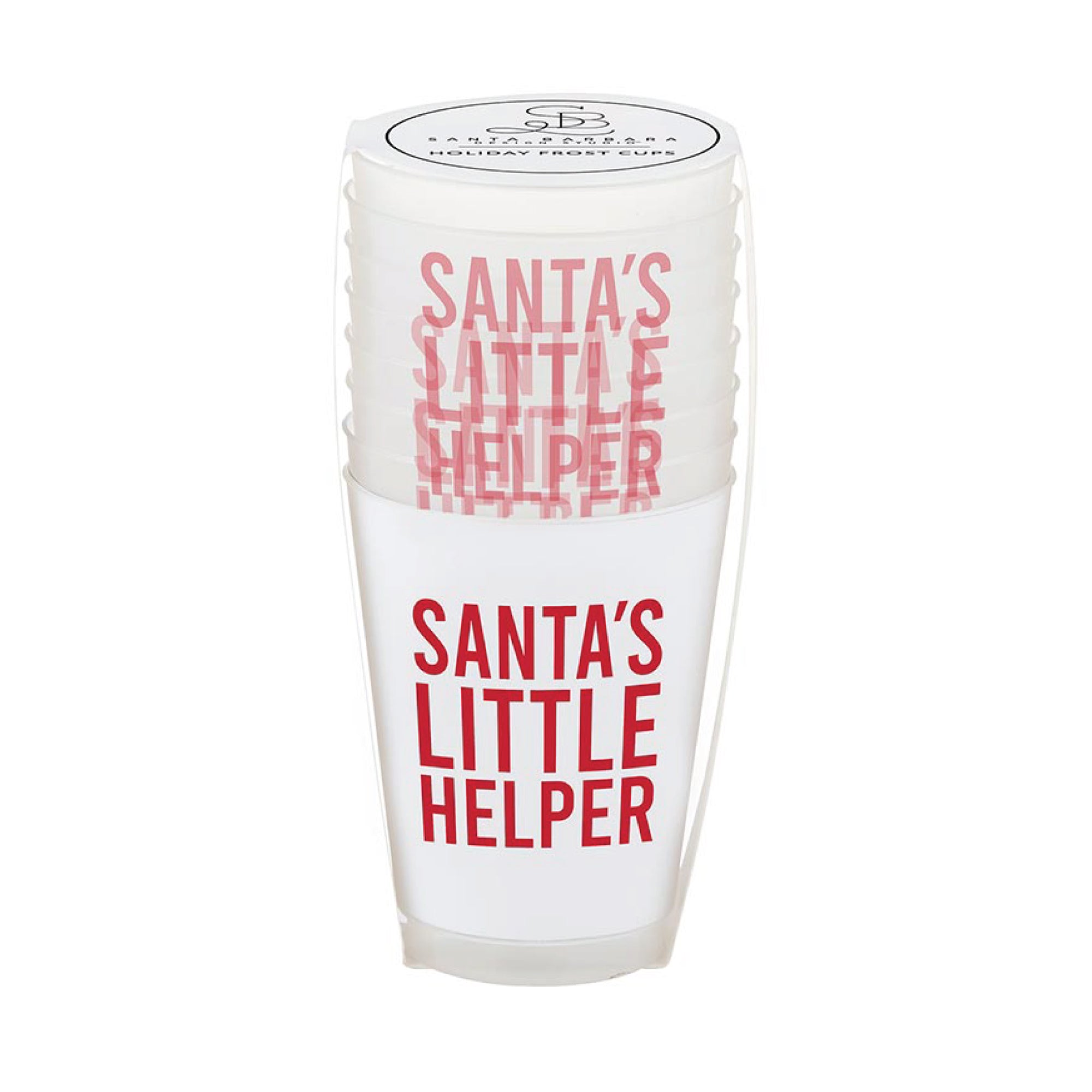Santa's Little Helper Frosted Plastic Cups 8ct | The Party Darling