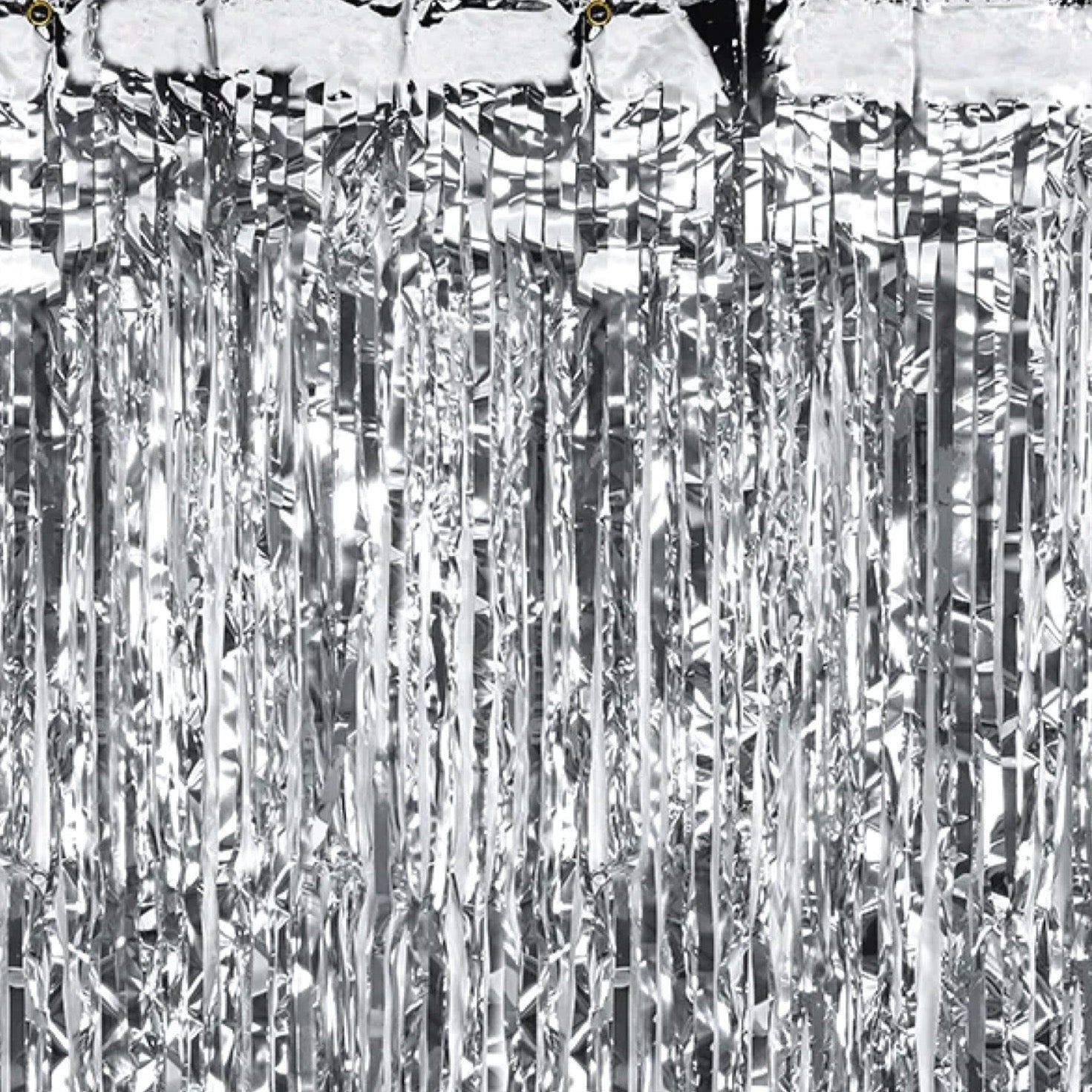 Silver Fringe Curtain Backdrop 3ft | The Party Darling