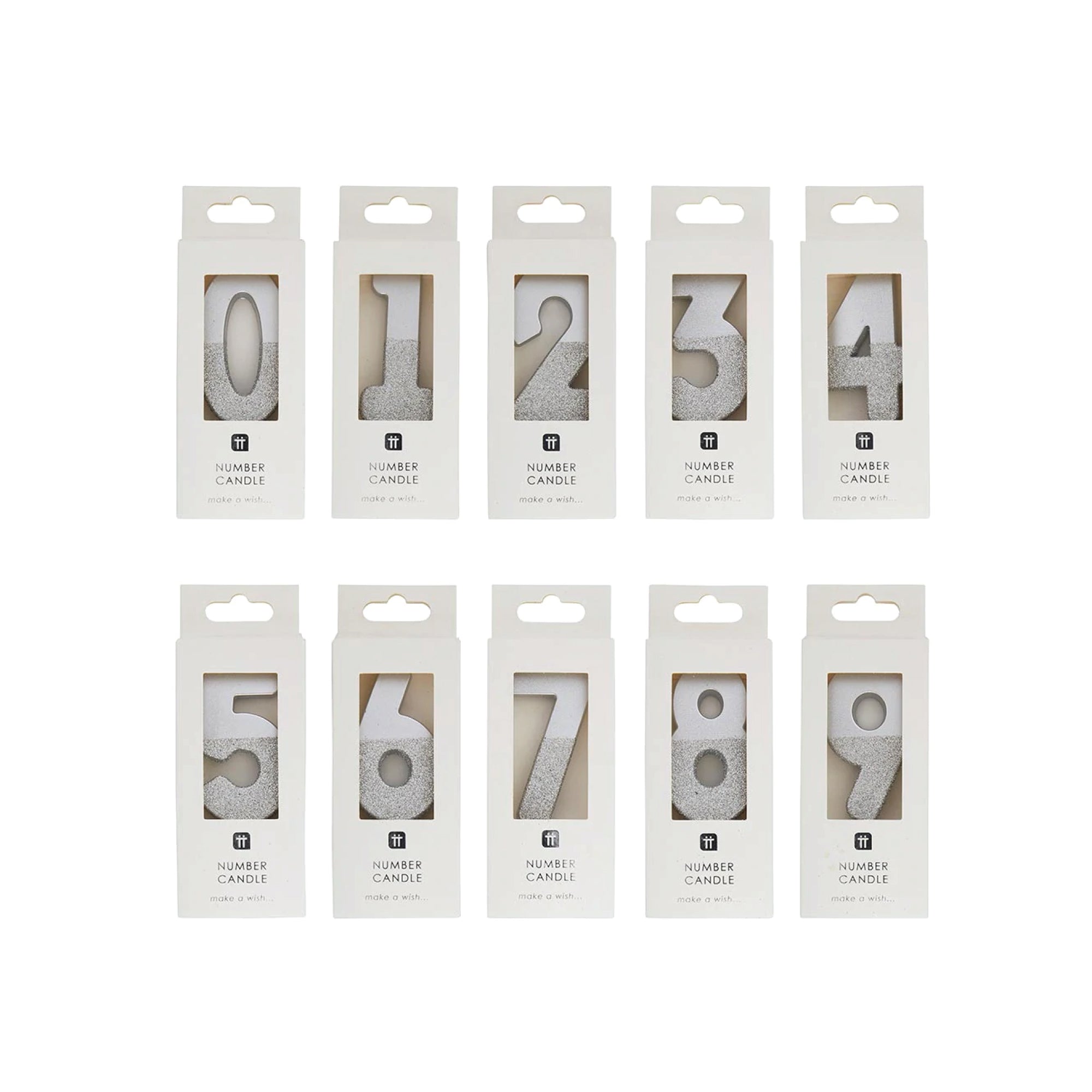 Silver Glitter Dipped Number Birthday Candle - The Party Darling